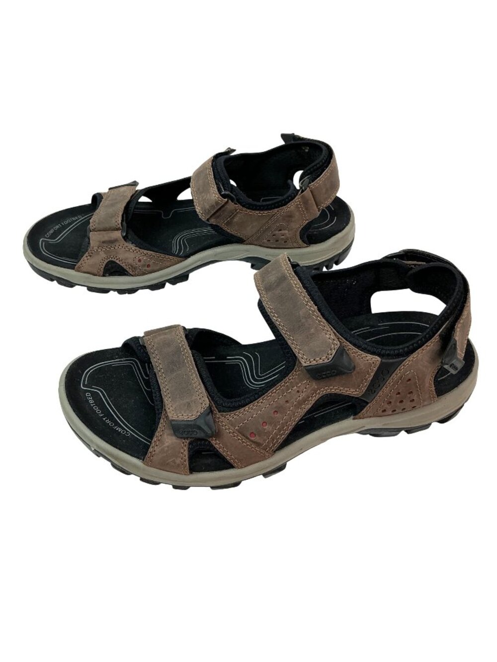 ECCO Yucatán Receptor Nubuck Leather Hiking Sandals Mens 43 Brown